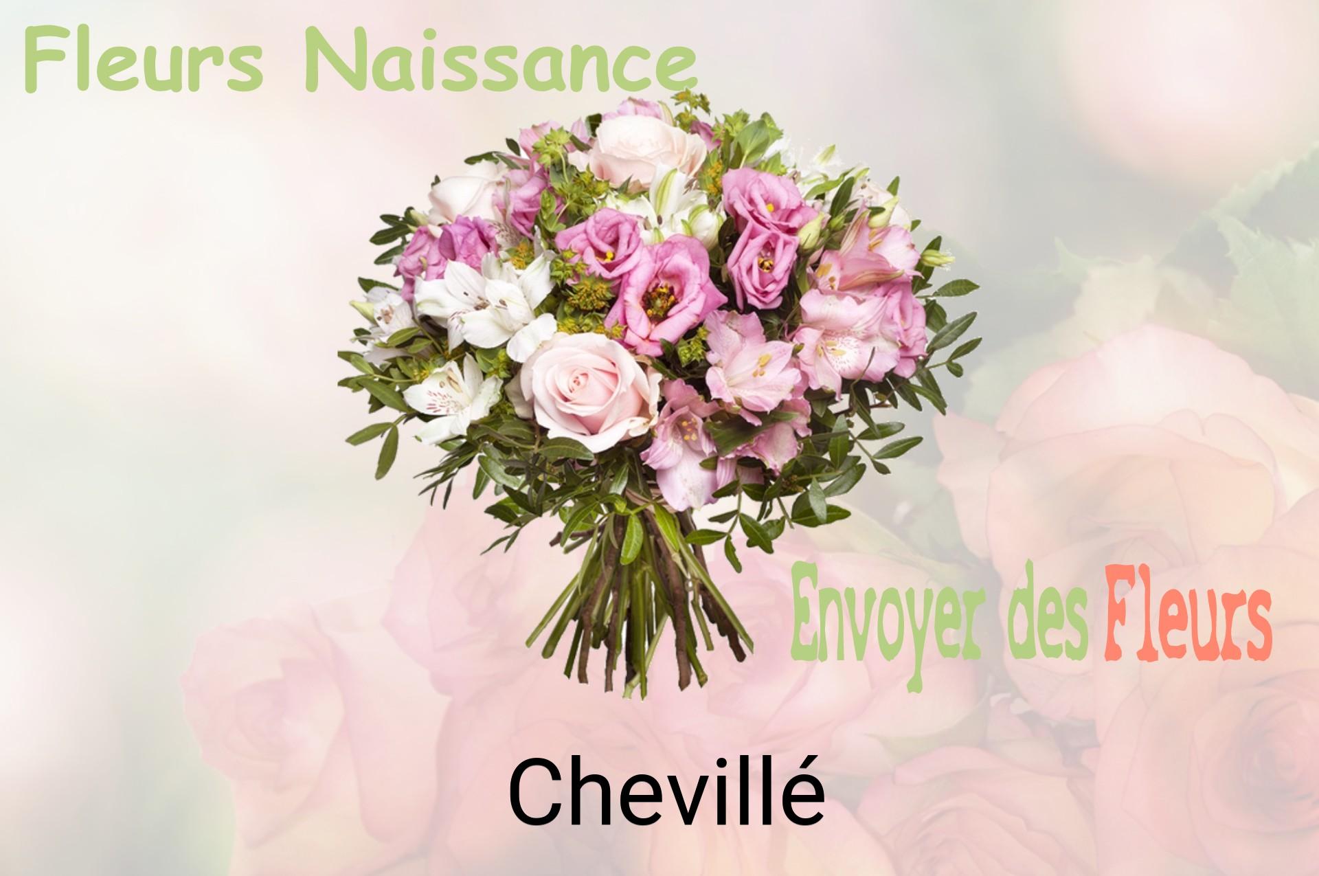 Bouquet de fleurs de naissance livré à Chevillé
