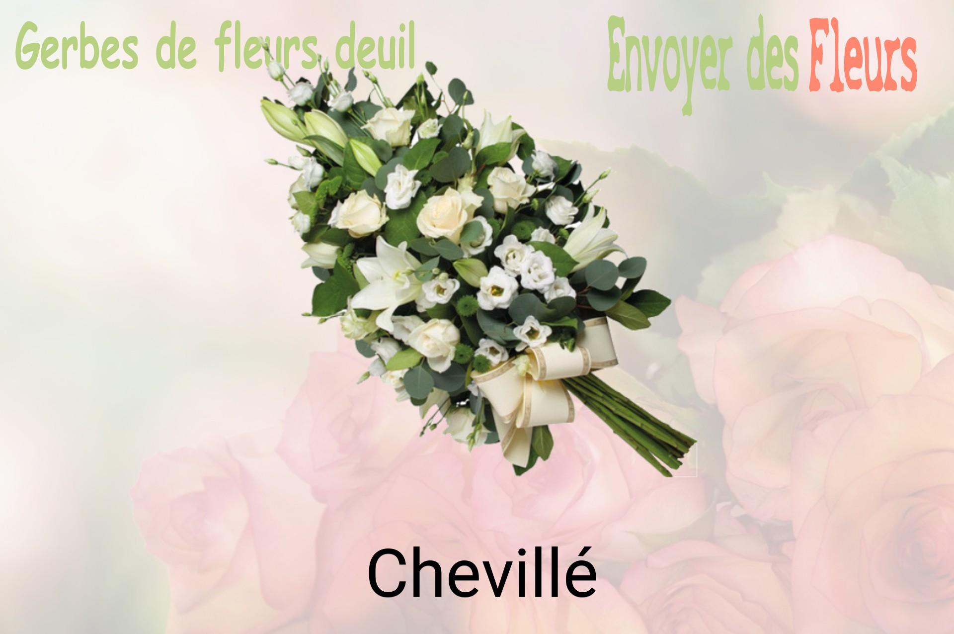Gerbe de fleurs de deuil livrée à Chevillé